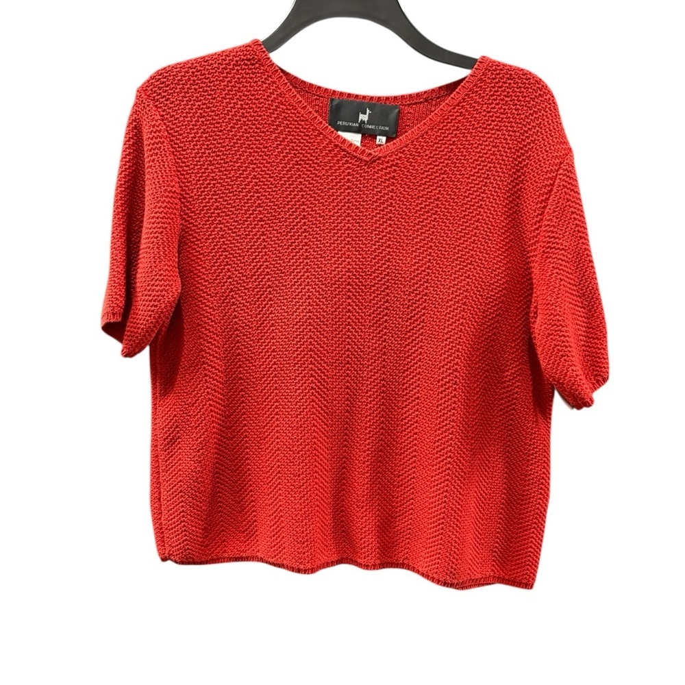 Peruvian Connection Red Knit Top